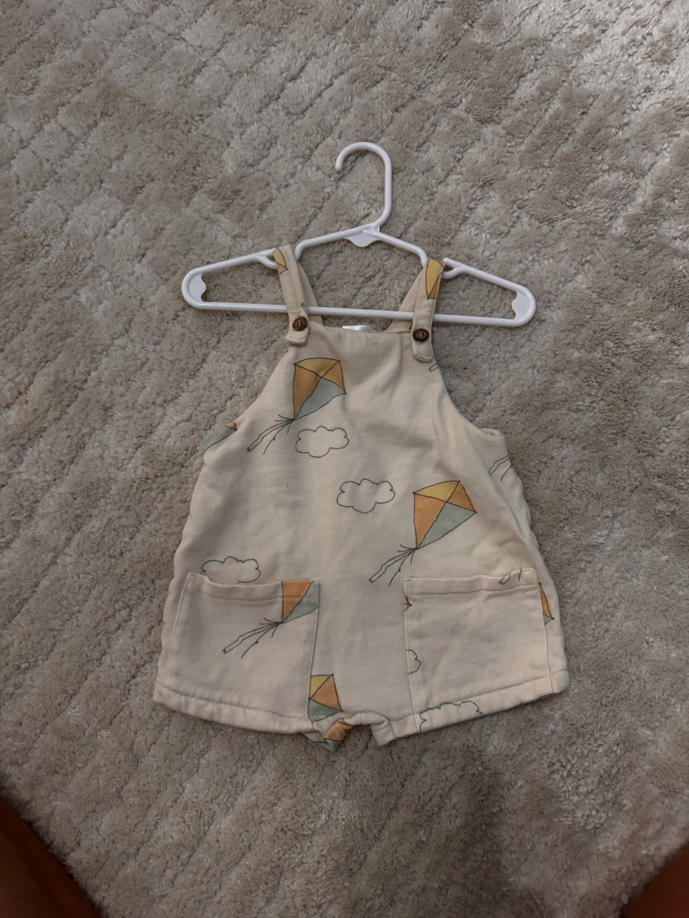 Zara Cream Suspenders with Yellow and Light Blue Kite Print